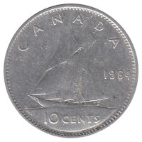 Канада 10 центов 1964 год