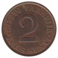 Эстония 2 сента 1934 год