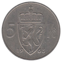Норвегия 5 крон 1968 год