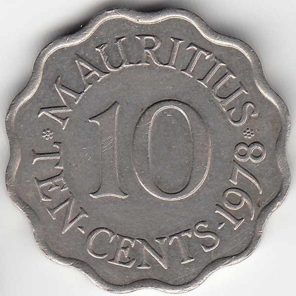 Маврикий 10 центов 1978 год