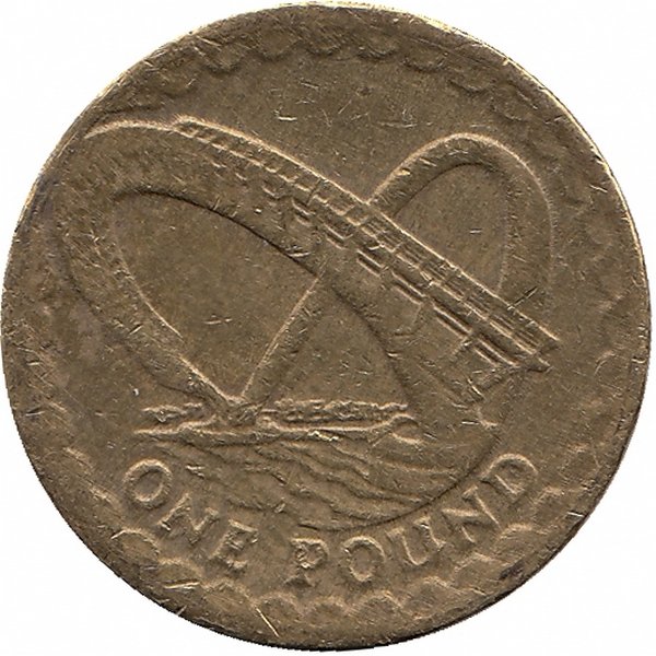 Великобритания 1 фунт 2007 год