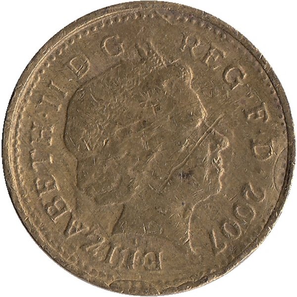 Великобритания 1 фунт 2007 год