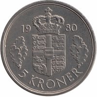 Дания 5 крон 1980 год