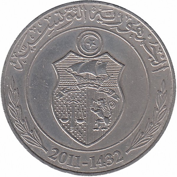 Тунис 1 динар 2011 год