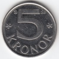 Швеция 5 крон 2008 год