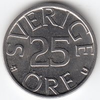 Швеция 25 эре 1980 год