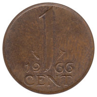 Нидерланды 1 цент 1966 год
