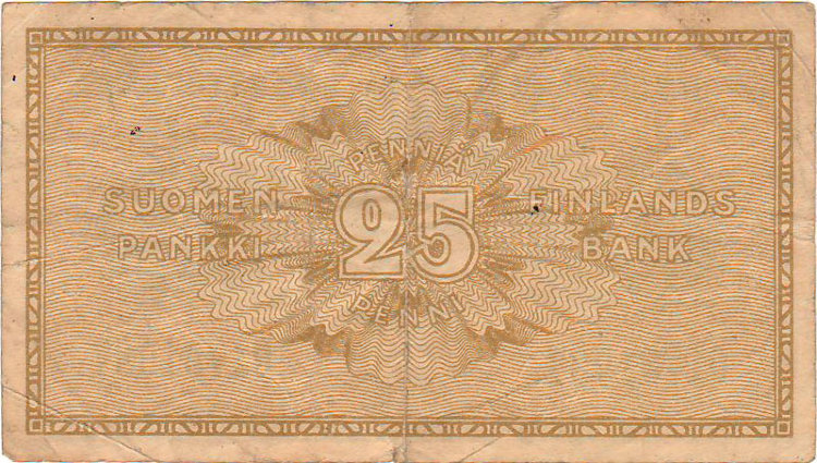 Банкнота 25 пенни 1918 г. Финляндия в составе России