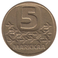Финляндия 5 марок 1990 год