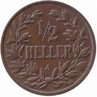 Германская Восточная Африка 1/2 геллера 1904 год (редкая) (XF+)