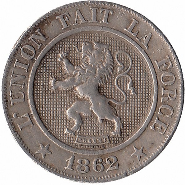 Бельгия 10 сантимов 1862 год
