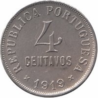 Португалия 4 сентаво 1919 год