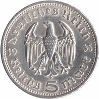 Германия (Третий Рейх) 5 рейхсмарок 1935 год (A)