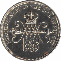 Великобритания 2 фунта 1989 год (Билль о правах Англии)