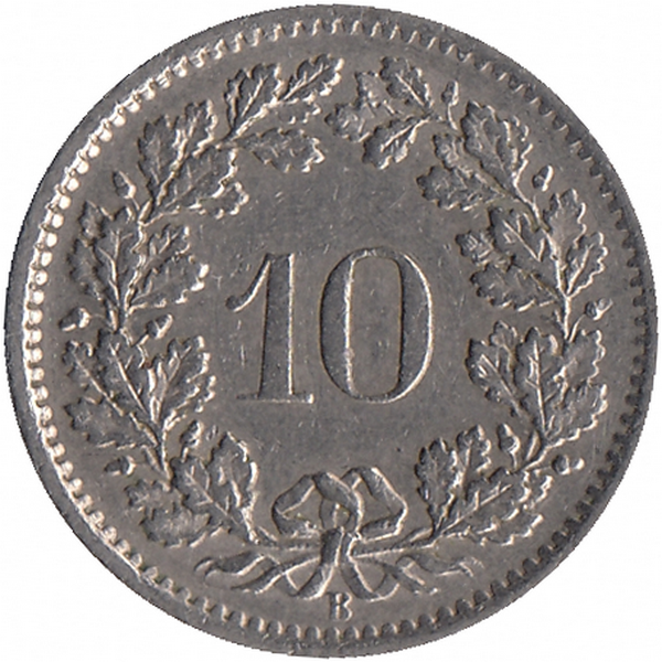 Швейцария 10 раппенов 1967 год