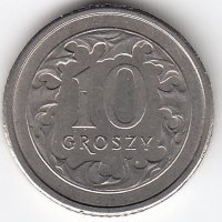 Польша 10 грошей 1993 год