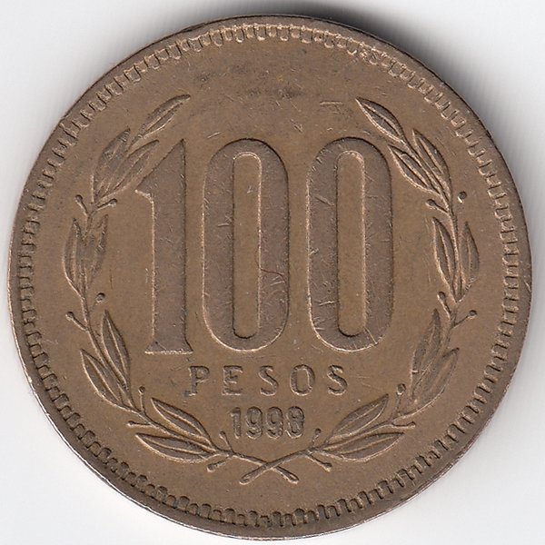Чили 100 песо 1998 год