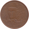Франция 2 евроцента 2007 год
