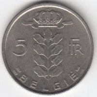 Бельгия (Belgie) 5 франков 1977 год