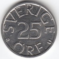 Швеция 25 эре 1981 год