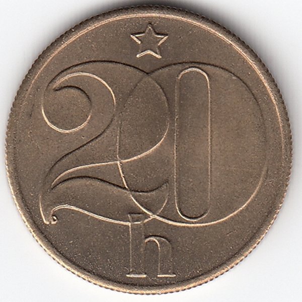 Чехословакия 20 геллеров 1987 год