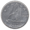 Канада 10 центов 1968 год (Ag)
