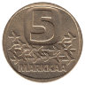 Финляндия 5 марок 1991 год