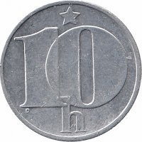 Чехословакия 10 геллеров 1989 год