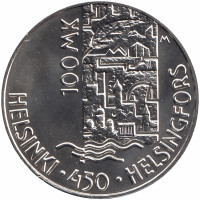 Финляндия 100 марок 2000 год (BU)