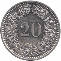 Швейцария 20 раппенов 2008 год