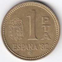 Испания 1 песета 1980 год (80 внутри звезды)