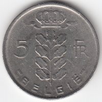 Бельгия (Belgie) 5 франков 1967 год