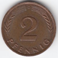ФРГ 2 пфеннига 1964 год (D)