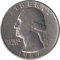 США 25 центов 1967 год