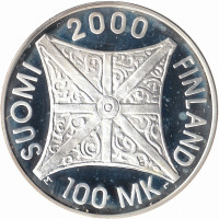 Финляндия 100 марок 2000 год (PROOF)