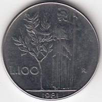 Италия 100 лир 1981 год