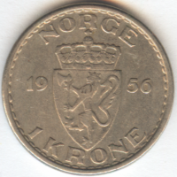 Норвегия 1 крона 1956 год