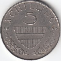 Австрия 5 шиллингов 1973 год