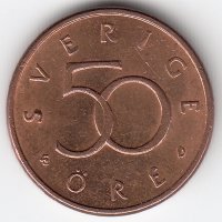 Швеция 50 эре 1992 год
