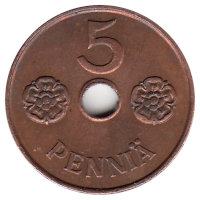 Финляндия 5 пенни 1943 год