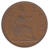 Великобритания 1 пенни 1963 год