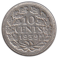 Нидерланды 10 центов 1939 год