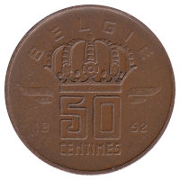 Бельгия (Belgie) 50 сантимов 1952 год