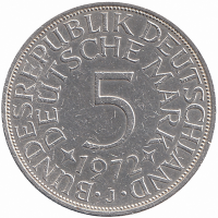 ФРГ 5 марок 1972 год (J)
