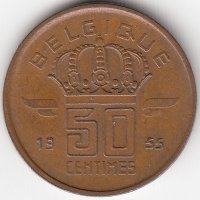 Бельгия (Belgique) 50 сантимов 1955 год
