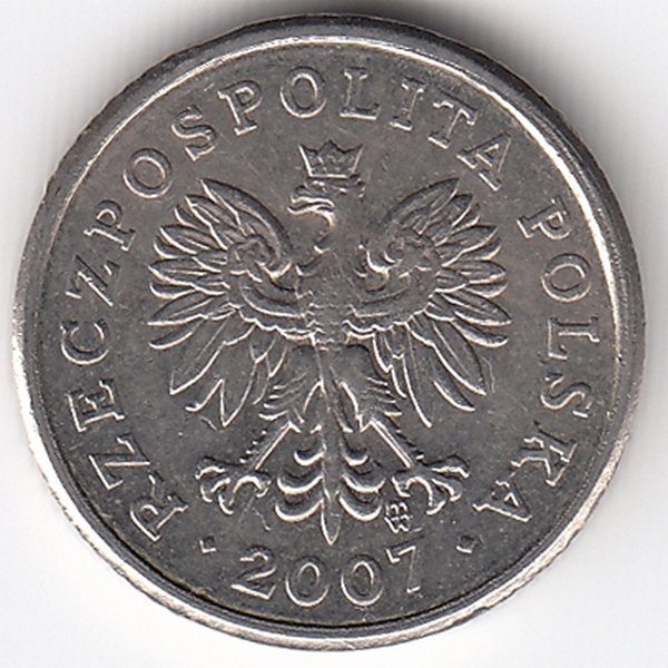 Польша 10 грошей 2007 год