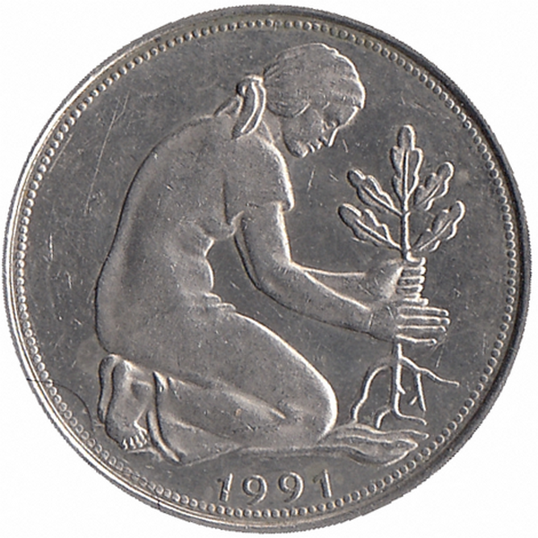 ФРГ 50 пфеннигов 1991 год (J)