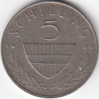 Австрия 5 шиллингов 1980 год