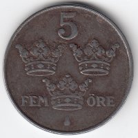 Швеция 5 эре 1944 год