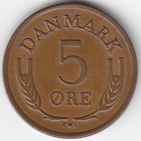 Дания 5 эре 1964 год